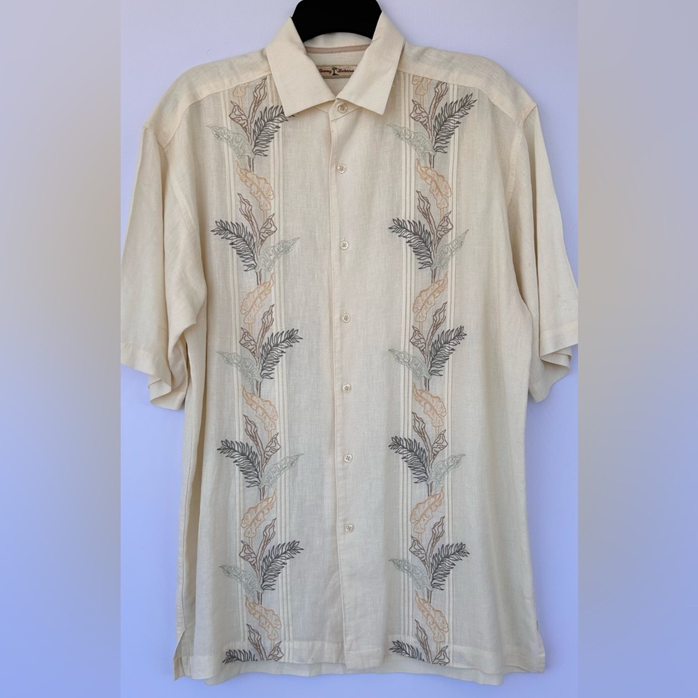 Tommy Bahama Men’s Linen Embroidered Camp Shirt Resortwear Size Small